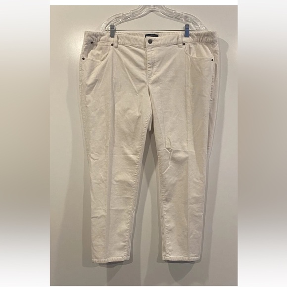 Talbots Signature Stretch Ivory Corduroy Pants Womens Size 22W - Picture 3 of 7